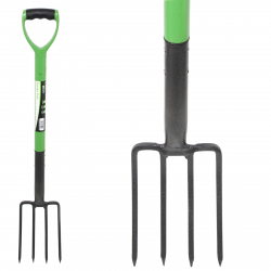 GREEN BLADE BORDER FORK WITH PLASTIC COATED STEEL SHAFT