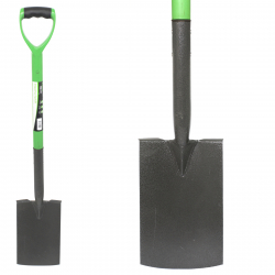 GREEN BLADE DIGGING SPADE WITH PLASTIC COATED STEEL SHAFT