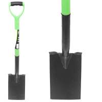GREEN BLADE BORDER SPADE WITH PLASTIC COATED STEEL SHAFT