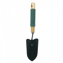 GREEN BLADE HAND TROWEL WITH CUSHION GRIP - WOODEN HANDLE