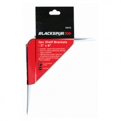 BLACKSPUR 2PC SHELF BRACKETS 5” X 6”/12.5CM X 15CM MAX LOAD:10KG