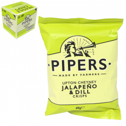 PIPERS CRISPS 40GM JALAPENO & DILL X 24 * REDUCED * BBE 15.03.2024