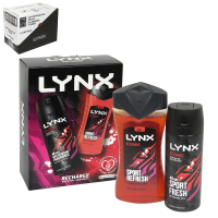 LYNX DUO GIFT SET BODYSPRAY 150ML+BODYWASH 225ML RECHARGE X6 SPLITABLE PACK