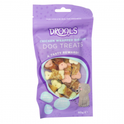 DROOLS CHICKEN WRAPPED BISCUIT DOG TREAT 60G