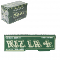 RIZLA CIGARETTE PAPERS STD GREEN 50 LEAVES VINTAGE EDITION X100