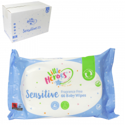 LITTLE HEROES 66 BABY WIPES SENSITIVE FRAGRANCE FREE X12