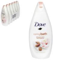 DOVE CARING BATH 500ML PURELY PAMPERING ALMOND CREAM WITH HIBISCUS X 6