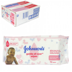 JOHNSONS BABY GENTLE ALL OVER BABY WIPES 6X72'S