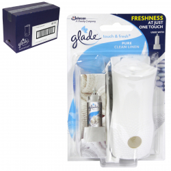 GLADE TOUCH N' FRESH COMPLETE 10ML CLEAN LINEN X4