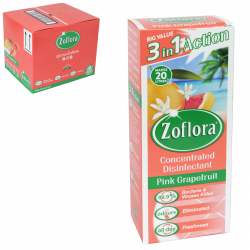 ZOFLORA 500ML CONCENTRATED DISINFECTANT 3IN1 PINK GRAPEFRUIT X12