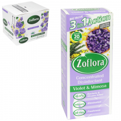 ZOFLORA 500ML CONCENTRATED DISINFECTANT 3IN1 VIOLET+MIMOSA X12