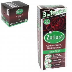 ZOFLORA 500ML CONCENTRATED DISINFECTANT 3IN1 ROSE NOIR X12