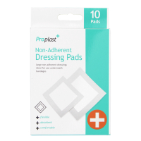 PROPLAST NON-ADHERENT DRESSING PADS 10'S
